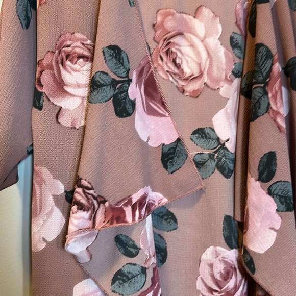 Portals kimono up cycle floral dusty rose - Picture 5 of 5